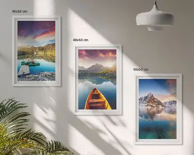 Zidna galerija jezera, planine, brod i mir