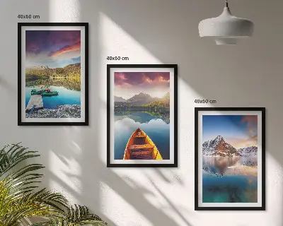 Zidna galerija jezera, planine, brod i mir