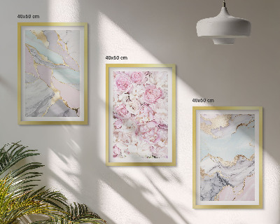 Zidna galerija Ružičasti cvjetovi mramorni pastel