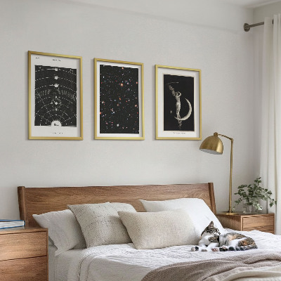 Set 3 slike u okviru Noćna figura Sunčevog sustava