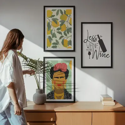 Portret Fride s limunovim vinom triptih u okviru