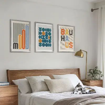 Zidna galerija geometrijski uzorci u stilu Bauhausa