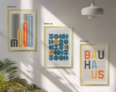 Zidna galerija geometrijski uzorci u stilu Bauhausa