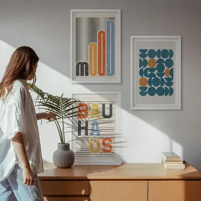 Zidna galerija geometrijski uzorci u stilu Bauhausa