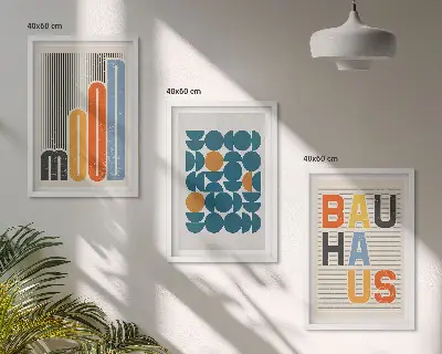 Zidna galerija geometrijski uzorci u stilu Bauhausa