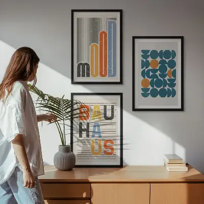 Zidna galerija geometrijski uzorci u stilu Bauhausa