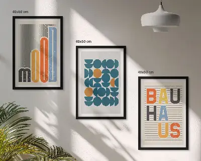Zidna galerija geometrijski uzorci u stilu Bauhausa