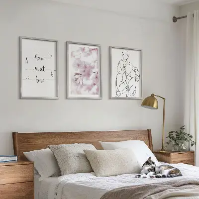Minimalistička obitelj cvijeća set od 3 slike u okviru