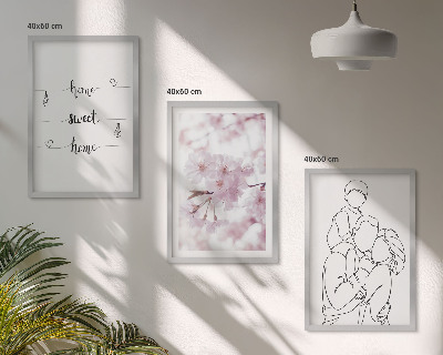 Set 3 slike u okviru Minimalistička obitelj cvijeća