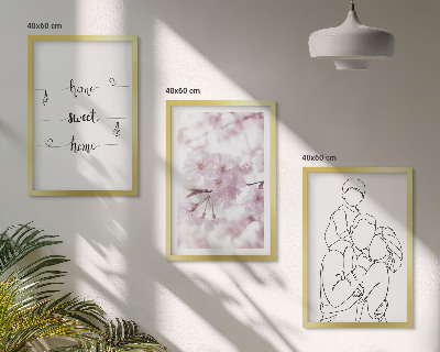 Set 3 slike u okviru Minimalistička obitelj cvijeća