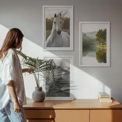 Priroda rijeke Bijeli konji set 3 slike u okviru