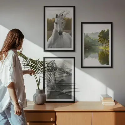 Priroda rijeke Bijeli konji set 3 slike u okviru