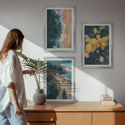 Zidna galerija morska plaža s limunima i planinama
