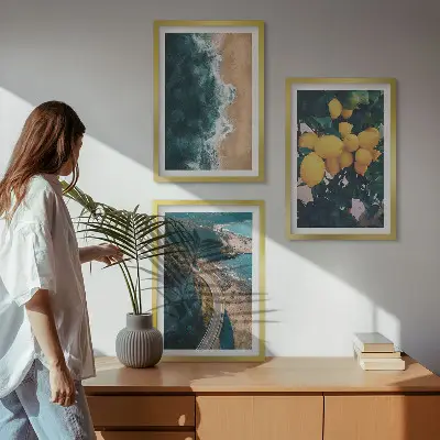 Zidna galerija morska plaža s limunima i planinama