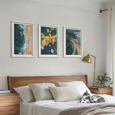 Zidna galerija morska plaža s limunima i planinama