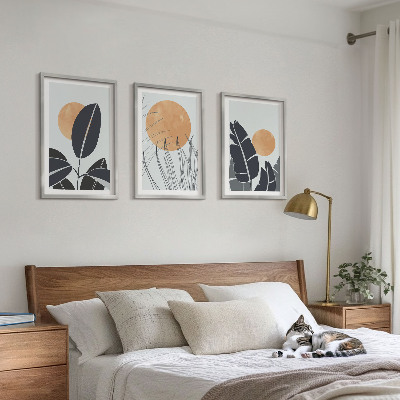 Set 3 slike u okviru Biljni uzorci velikih sunaca minimalistički
