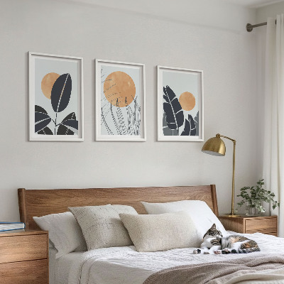 Set 3 slike u okviru Biljni uzorci velikih sunaca minimalistički