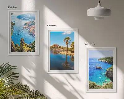 Zidna galerija palme uz more i plava voda