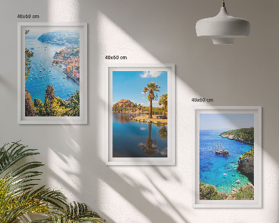 Zidna galerija Palme uz more, plava voda