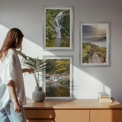 Zidna galerija slapovi planine oblaci ujesen