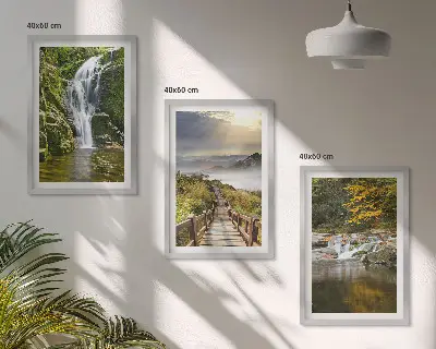 Zidna galerija slapovi planine oblaci ujesen
