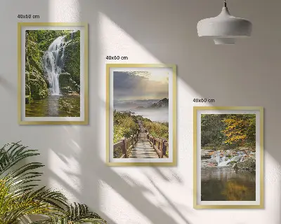Zidna galerija slapovi planine oblaci ujesen