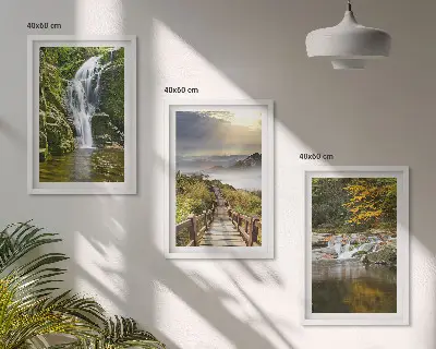 Zidna galerija slapovi planine oblaci ujesen