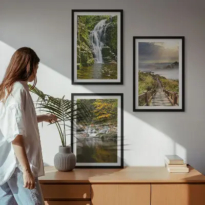 Zidna galerija slapovi planine oblaci ujesen