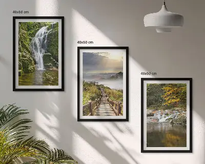 Zidna galerija slapovi planine oblaci ujesen