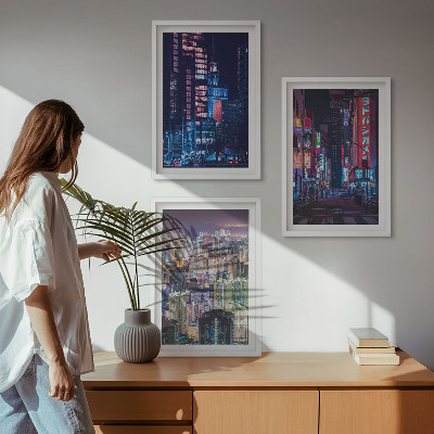 Zidna galerija Neonska svjetla noćnog grada