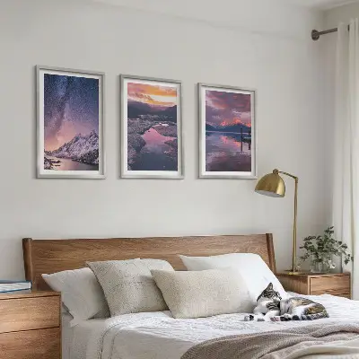 Set od 3 slike u okviru planine, voda i prekrasni krajolici