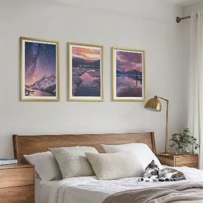 Set od 3 slike u okviru planine, voda i prekrasni krajolici