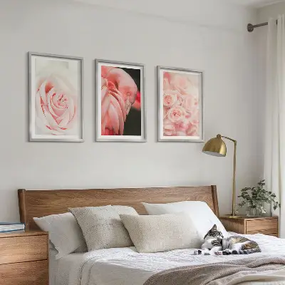 Triptih Pastelno ružičasti flamingosi u okviru