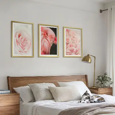 Triptih Pastelno ružičasti flamingosi u okviru