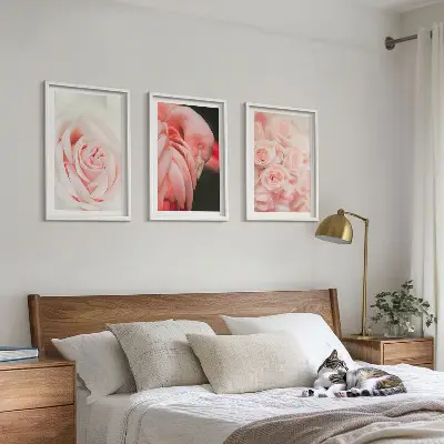 Triptih Pastelno ružičasti flamingosi u okviru
