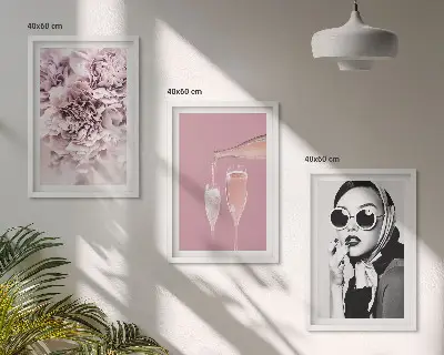 Ružino cvijeće i elegantna dama set od 3 slike u okviru