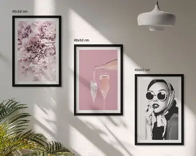 Ružino cvijeće i elegantna dama set od 3 slike u okviru