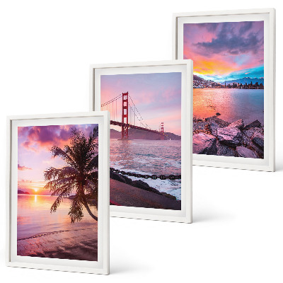 Set 3 slike u okviru Pejzaž mosta zalaska sunca