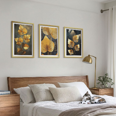 Zidna galerija Žuto lišće na tamnoj pozadini