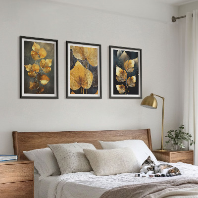 Zidna galerija Žuto lišće na tamnoj pozadini