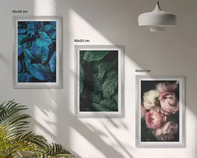 Zidna galerija lišće i cvijeće u različitim bojama