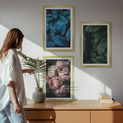 Zidna galerija lišće i cvijeće u različitim bojama