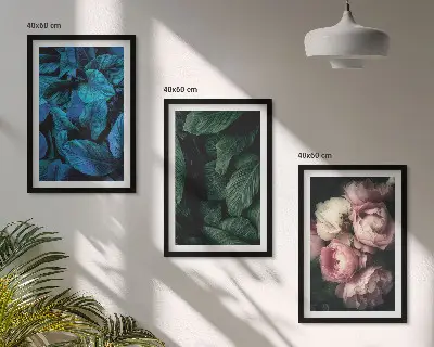 Zidna galerija lišće i cvijeće u različitim bojama