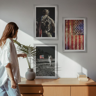 Triptih u okviru Američki simboli Zastava SAD-a