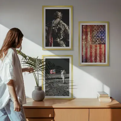 Američki simboli Zastava SAD-a triptih u okviru