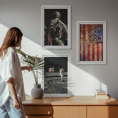 Triptih u okviru Američki simboli Zastava SAD-a