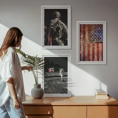 Američki simboli Zastava SAD-a triptih u okviru