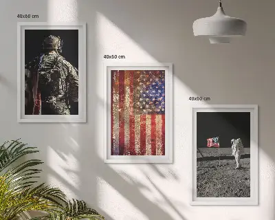 Američki simboli Zastava SAD-a triptih u okviru