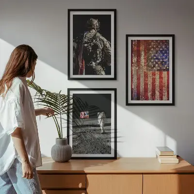 Američki simboli Zastava SAD-a triptih u okviru