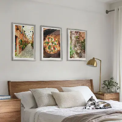 Šarmantne ulice s pizzom set od 3 slike u okviru